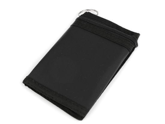Textilná peňaženka s retiazkou - čierna bez potlače