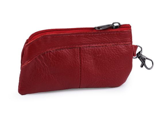 Kľúčenka / peňaženka malá, kožená 7x13 cm - červená