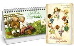 Trnkův stolní kalendář 2024 + O Kvetuške a jej záhradke - Klára Trnková kalendár + kniha