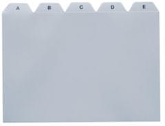 Rozlišovače do kartoték A5 - PVC, potlačené AZ, 25-dielne, šedé