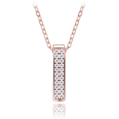 MINET Strieborný náhrdelník z ružového zlata so zirkónmi