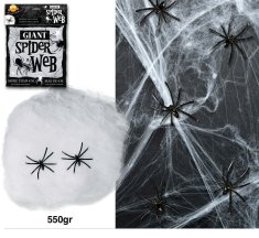 Pavučina biela s 4 pavúkmi - Halloween - 550 g