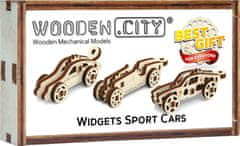 Wooden city 3D puzzle mini súprava Widgets: Športové autá 42 dielikov