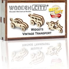 Wooden city 3D puzzle mini súprava Widgets: Historické vozidlá 35 dielikov
