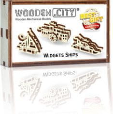Wooden city 3D puzzle mini súprava Widgets: Lode 28 dielikov