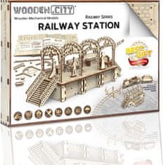 Wooden city 3D puzzle Železničná stanica 175 dielikov