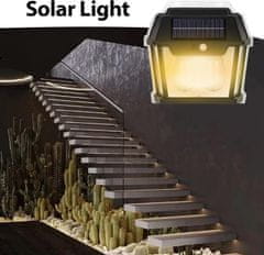 AUR Vonkajšie solárne nástenné svietidlo so senzorom pohybu DuoLight