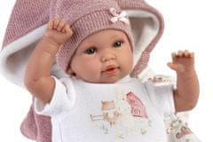 Llorens 63650 New Born - realistická panenka miminko se zvuky a měkkým látkovým tělem - 36 cm