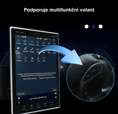 Podofo Teslá Style Android Autorádio s Otočnou Vertikálnou obrazovkou, parkovacia kamera zadarmo, Posuvné Autorádio s GPS navigáciou, WIFI, Bluetooth, USB
