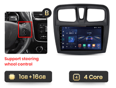 Junsun 2din Autorádio pre Dacia Sandero 2014-2019, Renault Logan 2 2012 - 2019, Android s GPS navigáciou, WIFI, USB, Bluetooth, Android rádio Renault Logan, Sandero
