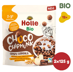 Holle Bio cereálie Choco Chipmunks 2 x 125 g