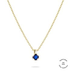 Tamaris Elegantný pozlátený náhrdelník s modrým zirkónom TJ-0539-N-45