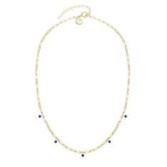 Tamaris Luxusný pozlátený náhrdelník s modrými zirkónmi TJ-0540-N-45