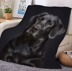 EXCELLENT Mikroplyšová hrejivá deka čierna 150x200 cm - Black Labrador