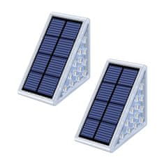 Netscroll 2-dielna vodotesná LED solárna lampa, na schodisko, osvetlenie terasy, rýchle nabíjanie, úspora energie, automatické zapnutie, 8-10 hodín svetla, StepLights