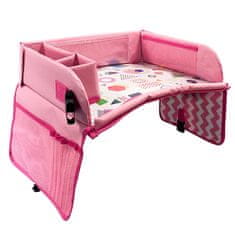 Timeless Tools Prenosný detský stolík do auta s vreckami, pink