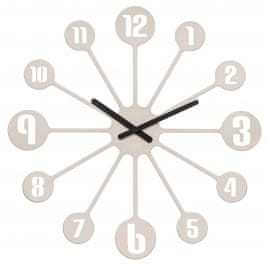Koziol Nástenné hodiny PINBALL, šedo- béžová 45cm
