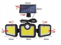 R2Invest Solárna lampa LS6 - 171 COB LED s pohybovým a súmrakovým senzorom