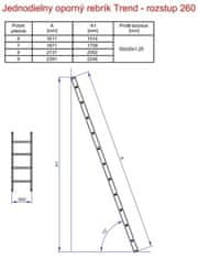 ELKOP Oporný hliníkový rebrík VHR Trend 1x8 priečok, Trend 1 x 8