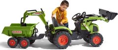 Falk AKCE - FALK Šlapací traktor 1010W Claas Axos s nakladačem, rypadlem a vlečkou