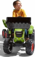 Falk AKCE - FALK Šlapací traktor 1010W Claas Axos s nakladačem, rypadlem a vlečkou
