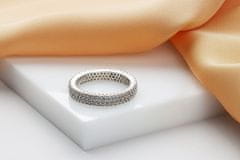 Brilio Silver Blyštivý strieborný prsteň s čírymi zirkónmi RI117W (Obvod 54 mm)
