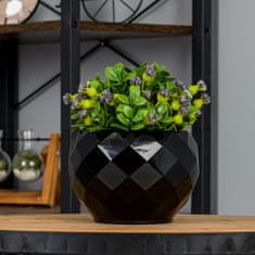 botle Keramický kvetináč farba Čierna 15,5 cm H14,5 cm lesklý