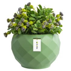 botle Keramický obal na kvetináč farba zelená 18,5 cm H17 cm podložka