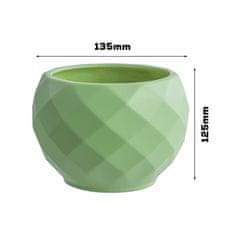 botle Keramický kvetináč, farba zelená 13,5 cm H12,5 cm matný