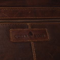 Green Wood Kožená luxusná pánska taška GENEVIEVE, hnedá