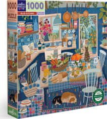 eeBoo Štvorcové puzzle Modrá kuchyňa 1000 dielikov