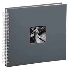 HAMA album klasický špirálový FINE ART 28x24 cm, 50 strán, šedé, biele listy