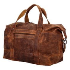 Green Wood Luxusná cestovná kožená taška Greenwood travel Joel, svetlohnedá