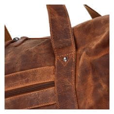 Green Wood Luxusná cestovná kožená taška Greenwood travel Joel, svetlohnedá