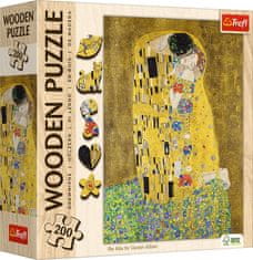 Trefl Drevené puzzle Art: Gustav Klimt - Bozk 200 dielikov