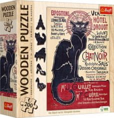Trefl Drevené puzzle Art: Steinlen - Čierna mačka, Le Chat Noir 200 dielikov