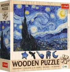 Trefl Drevené puzzle Art: Vincent van Gogh - Hviezdna noc 200 dielikov