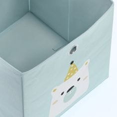 Zeller Detský úložný box textilný, bledo modrý, motív ľadový medveď 28x28x28cm