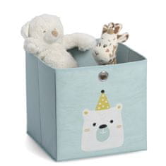 Zeller Detský úložný box textilný, bledo modrý, motív ľadový medveď 28x28x28cm