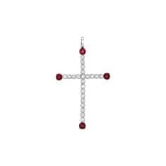DIAMOND SPOT Diamantový prívesok kríž s rubínmi