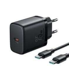 Joyroom JR-TCF11 sieťová nabíjačka USB-C 25W + kábel USB-C 1m, čierna