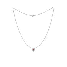 DIAMOND SPOT Rubínový náhrdelník v tvare srdca