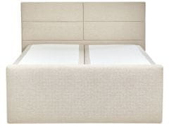 Beliani Kontinentálna posteľ s úložným priestorom 160 x 200 cm béžová ARISTOCRAT