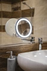 WOWO Adler AD 2168 - LED Kúpeľňové Zrkadlo na Make-up s Zväčšovacou Funkciou a 360° Otočnou Prísavkou