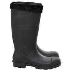 Vidaxl Topánky do dažďa s vyberateľnými ponožkami čierne veľk. 45 PVC