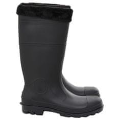 Vidaxl Topánky do dažďa s vyberateľnými ponožkami čierne veľk. 46 PVC