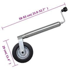 Vidaxl Oporné koleso 48 mm s 2 opornými tyčami a 3 delenými svorkami
