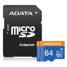 A-Data Adata/micro SDHC/64GB/100MBps/UHS-I U1 / Class 10/+ Adaptér