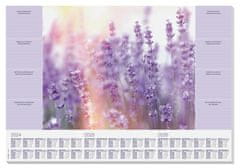 Sigel Stolová podložka "Fragrant Lavender", 595 x 410 mm, 3 ročný a týždenný kalendár, HO308