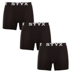 Styx 3PACK pánske boxerky long športová guma čierne (3U960) - veľkosť L